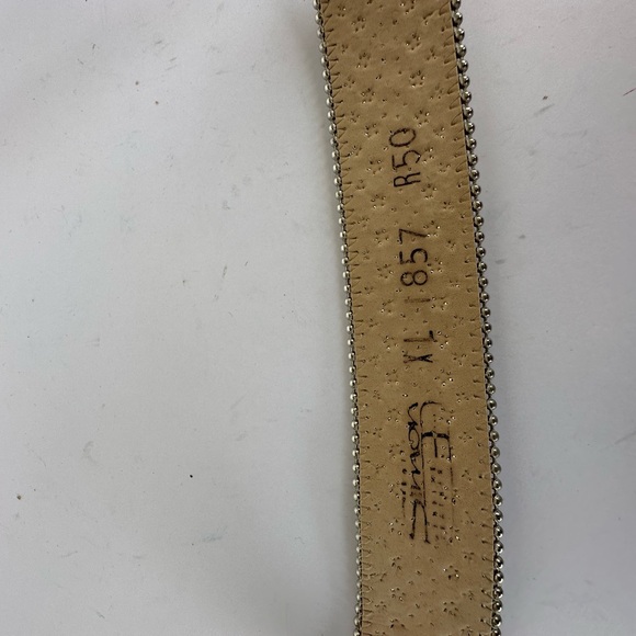 B.B. Simon Brown Studded Belt with Silver Buckle - Picture 3 of 3